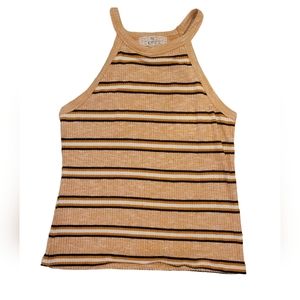 large Pink Republic orange fitted ribbed tank